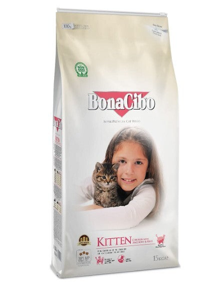 Bonacibo Tavuklu (hamsi Ve Pirinç Eşliğinde) Yavru Kedi Maması 15 KG | SRC: Barcode: 8694686406946
